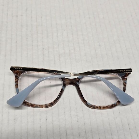 Prada Eyeglasses Frame VPR11T KJO-101 Women's Brown Blue Full Rim 51-17-140 - Picture 4 of 8